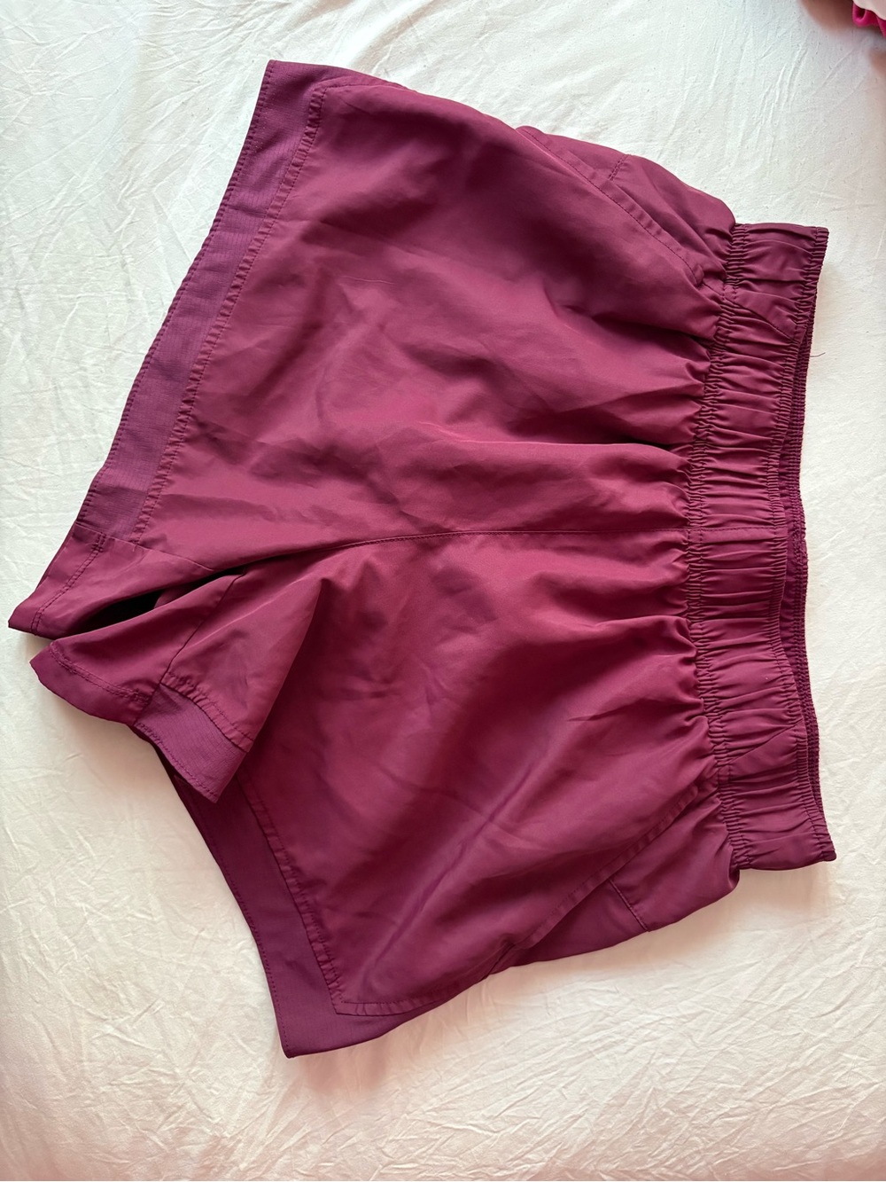 Athletic Works Women's Maroon Elastic Waist Athletic Shorts
